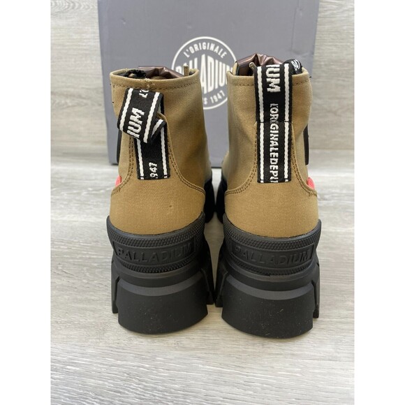 Palladium Revolt Hi TX 97242-307-M Women 10 Brown CottonCanvas Ankle Combat Boot - Picture 4 of 12